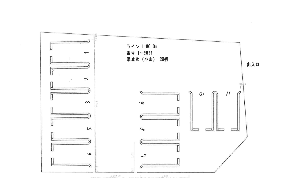 丸山町武士方駐車場の駐車配置図