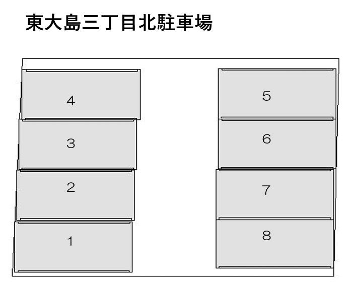 東大島三丁目北駐車場の駐車配置図