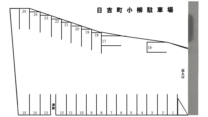 日吉町小柳駐車場の駐車配置図