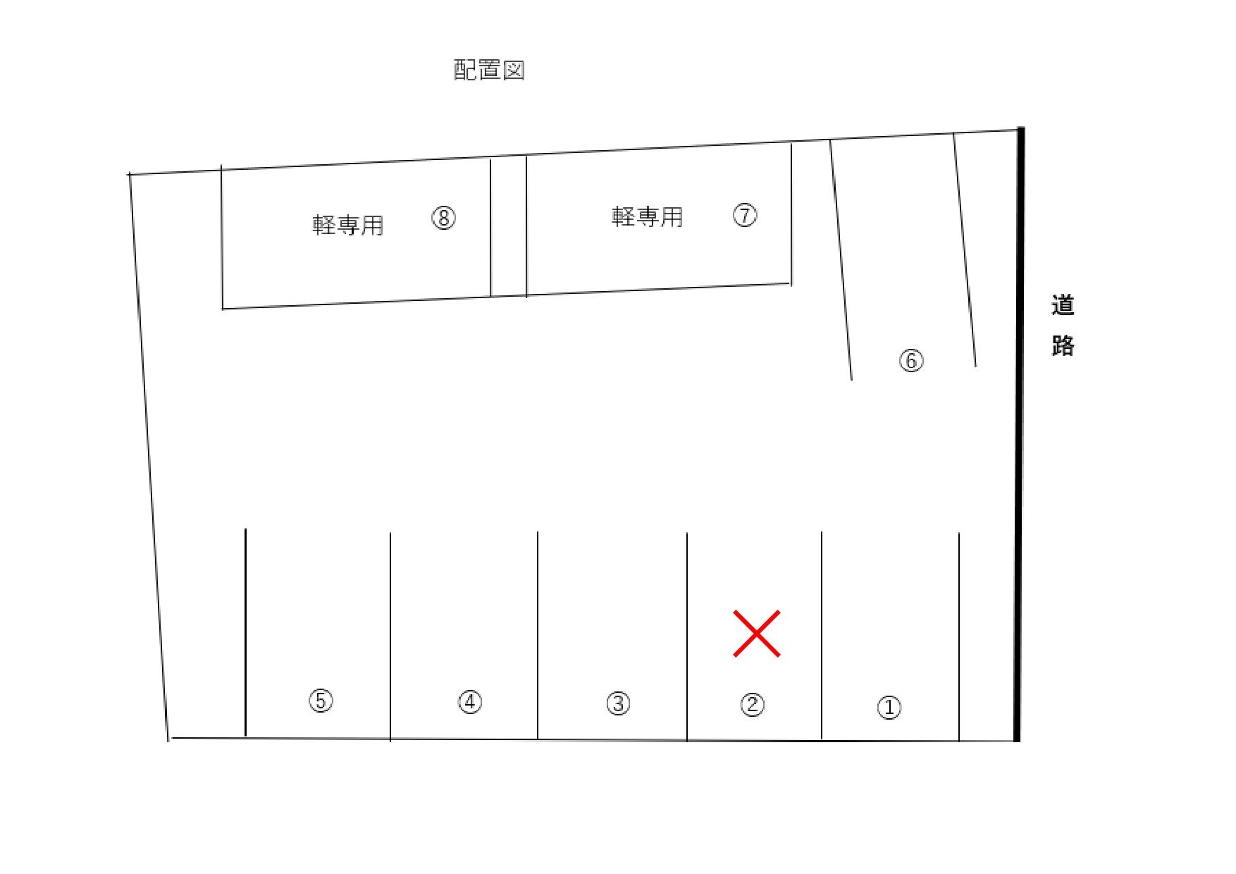 高安駐車場（7番地）の駐車配置図