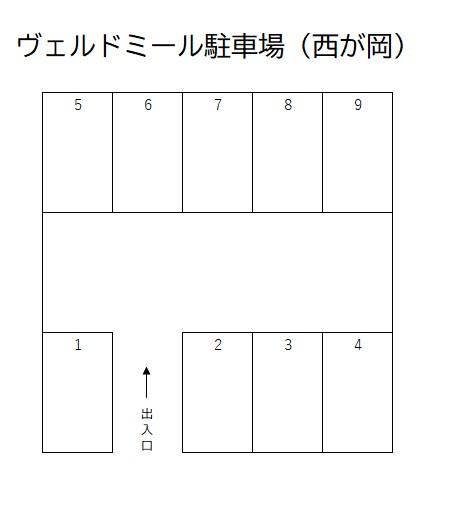 ヴェルドミール駐車場（西が岡）の駐車配置図