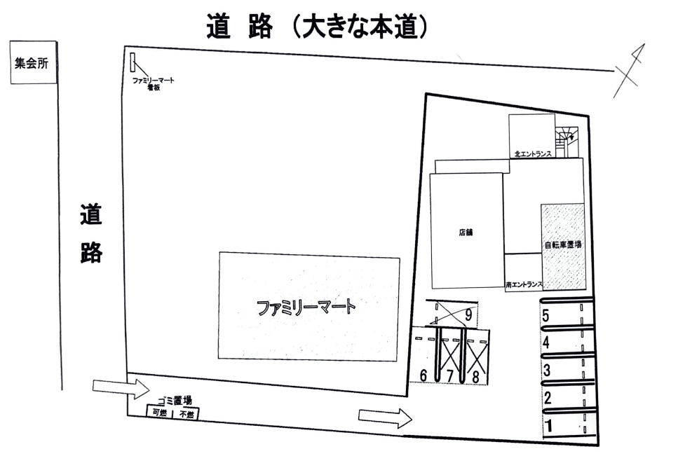 カリーナ東那珂の駐車配置図