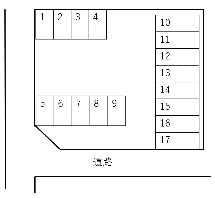 KCパーキング中央通三丁目第四の駐車配置図