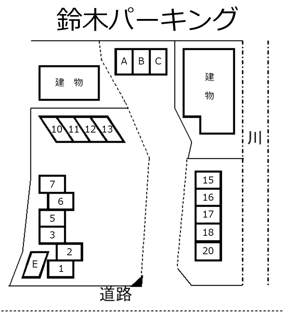 鈴木パーキングの駐車配置図