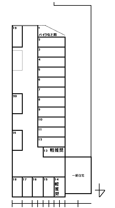 仏子第二駐車場の駐車配置図