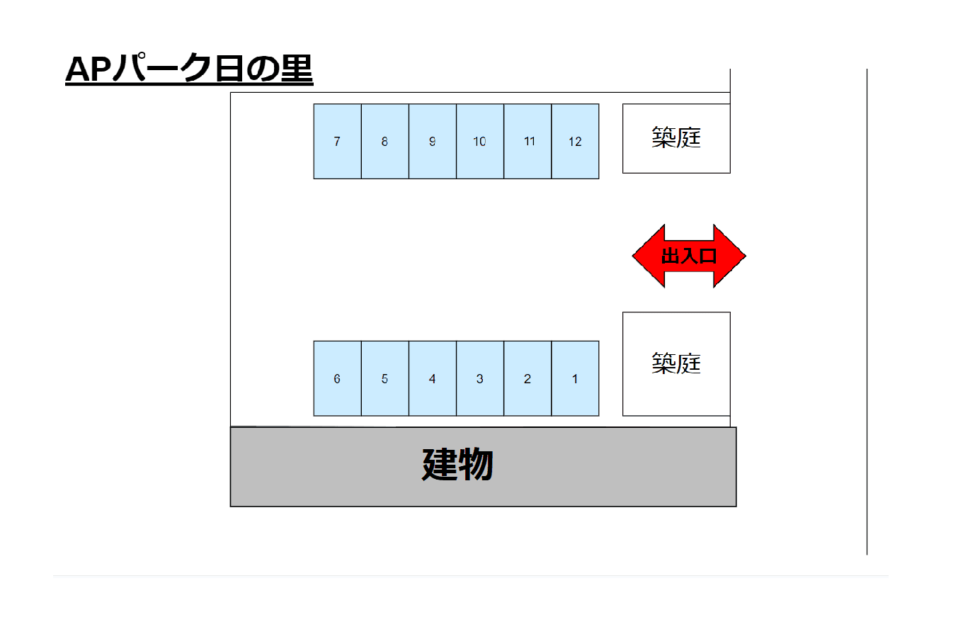 ＡＰパーク日の里の駐車配置図