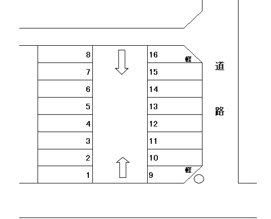 B-14 東新田5丁目 鷲巣貸駐車場の駐車配置図