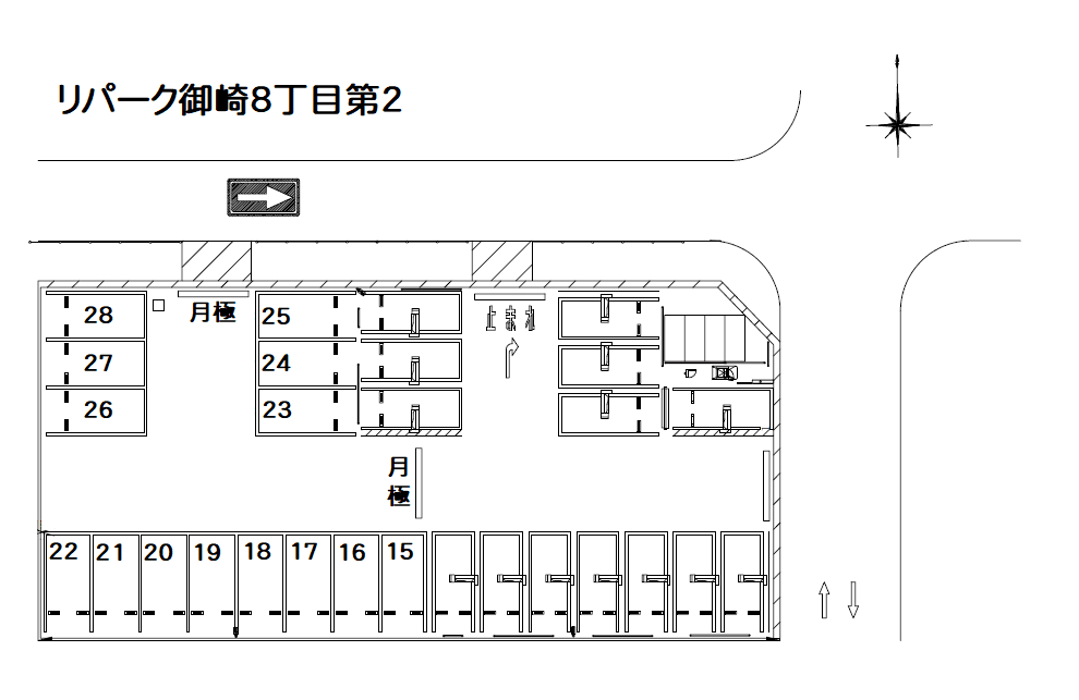 御崎８丁目第２の駐車配置図