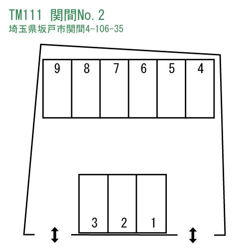 TERIOS MONTHLY111 関間ＮＯ．2の駐車配置図