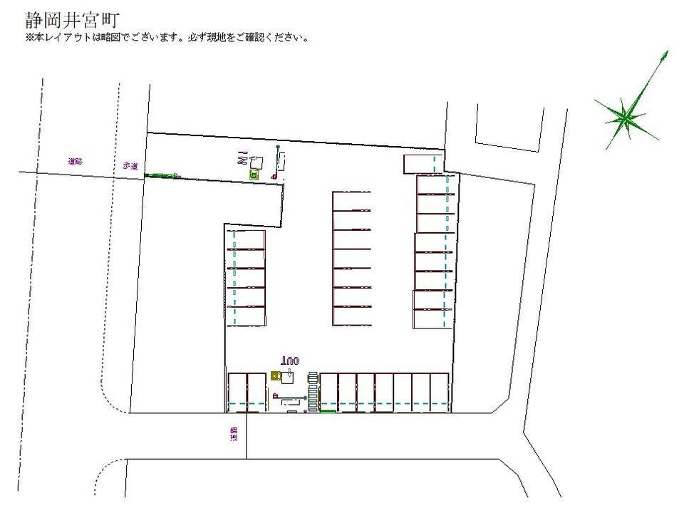 静岡井宮町の駐車配置図