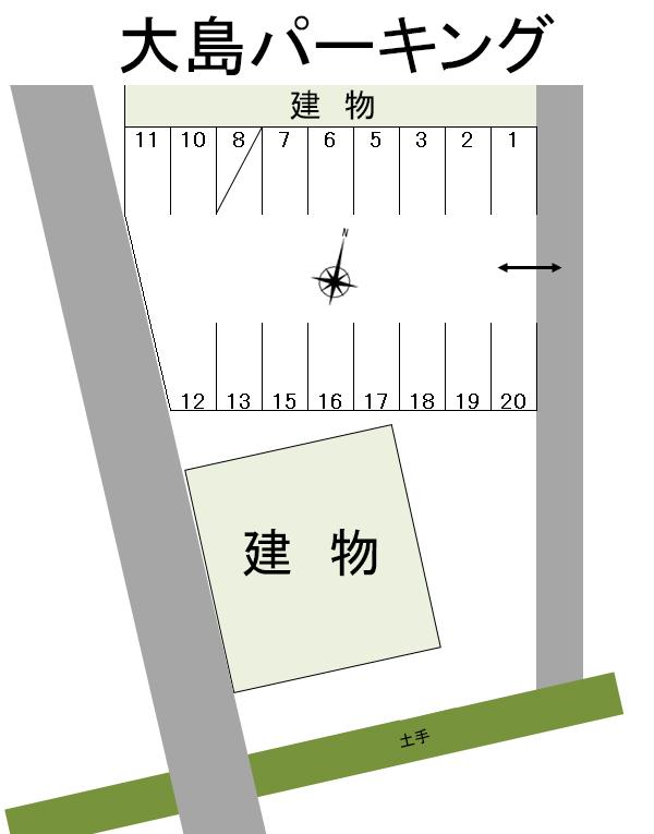 大島パーキングの駐車配置図
