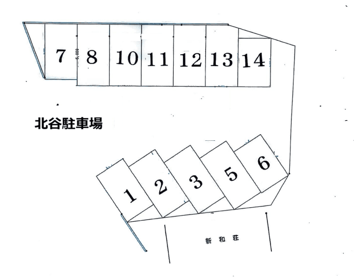 北谷駐車場の駐車配置図