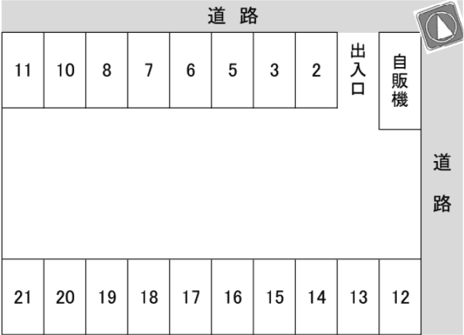 篠の風二丁目フクタニパーキングの駐車配置図