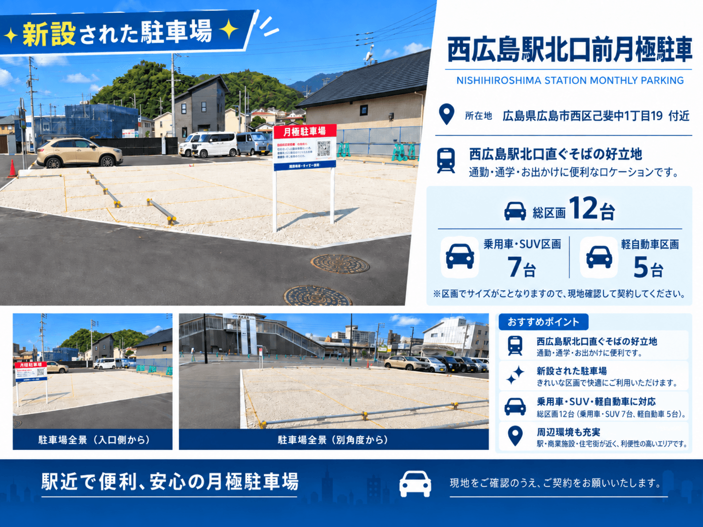 西広島駅北口前月極駐車場の外観・駐車場イメージ1枚目