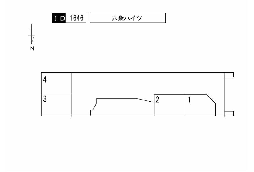 六条ハイツの駐車配置図