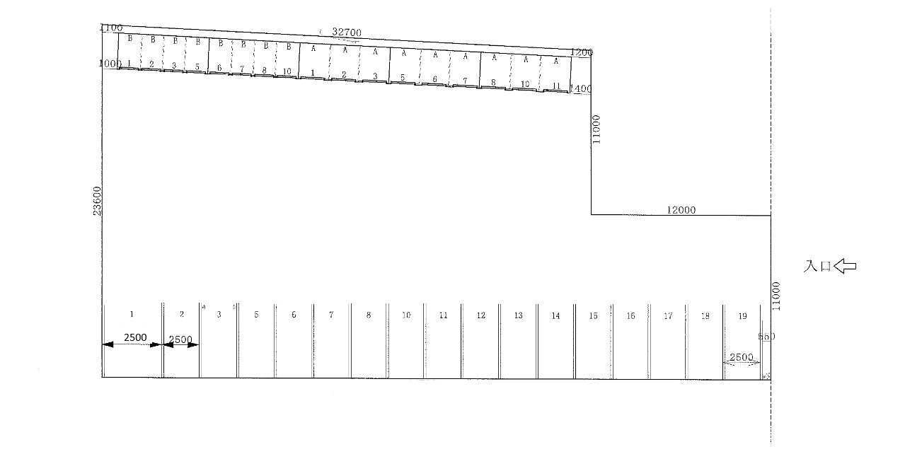 安満西の町 ﾓｰﾀｰﾌﾟｰﾙの駐車配置図