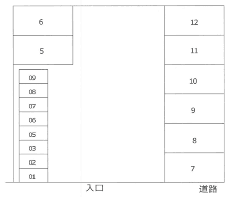 本宿町・高橋第２駐車場の駐車配置図
