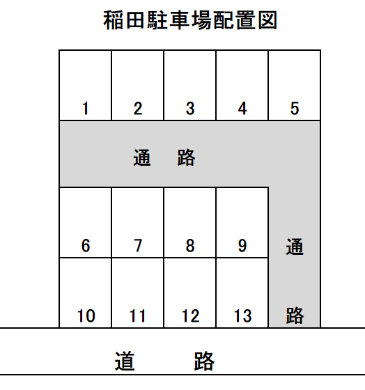 稲田駐車場の駐車配置図