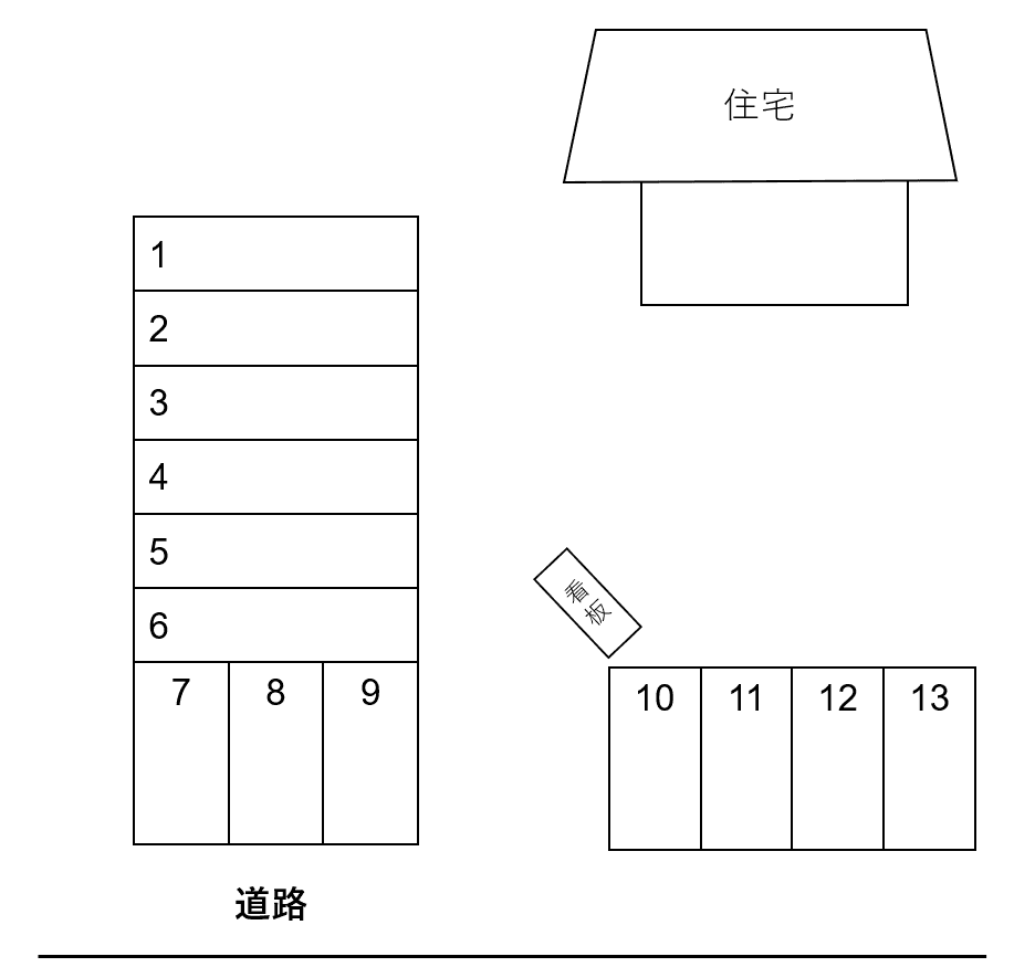 市沢町266-4の駐車配置図