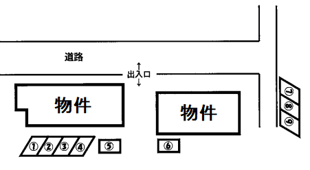 カレッジメント駐車場の駐車配置図
