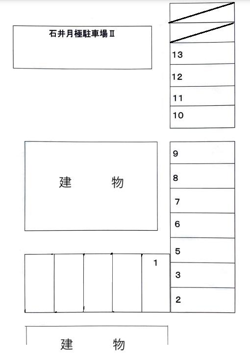 石井月極駐車場Ⅱの駐車配置図