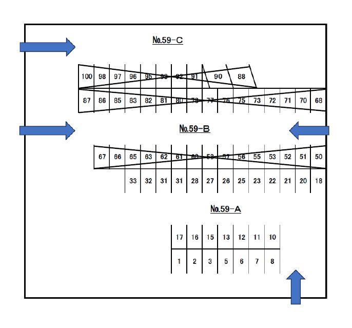 ＮＯ．５９の駐車配置図