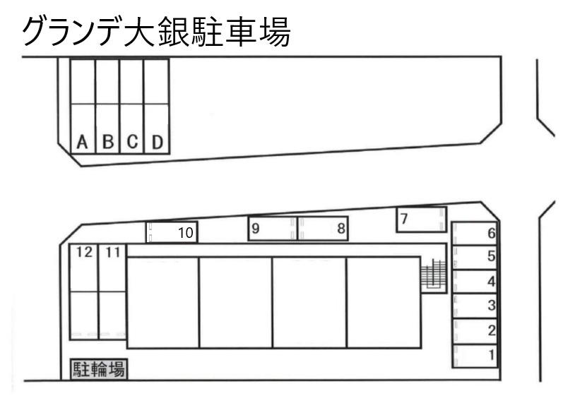 グランデ大銀 駐車場の駐車配置図