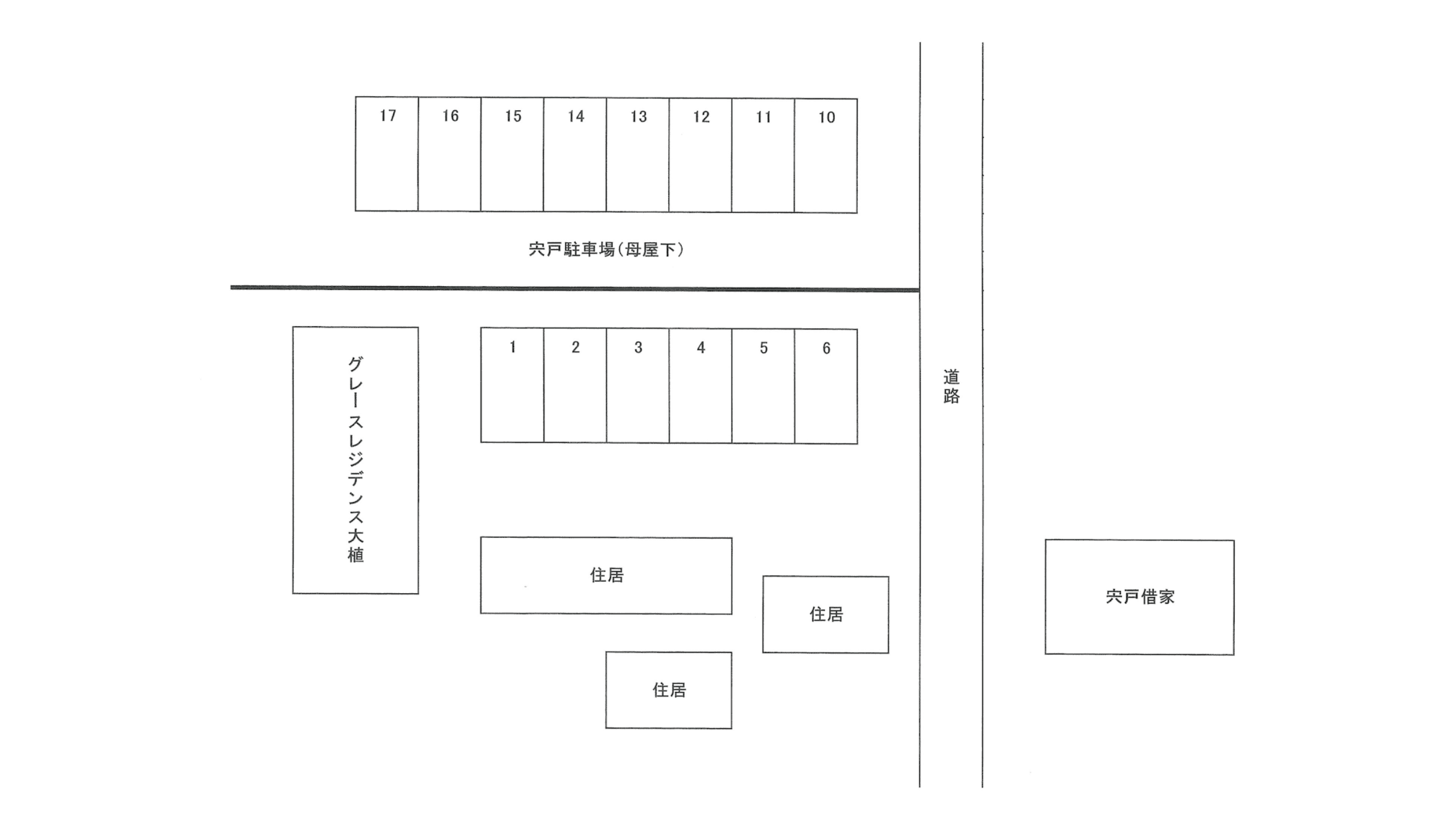 宍戸駐車場の駐車配置図