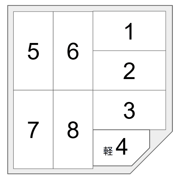 栗田駐車場の駐車配置図