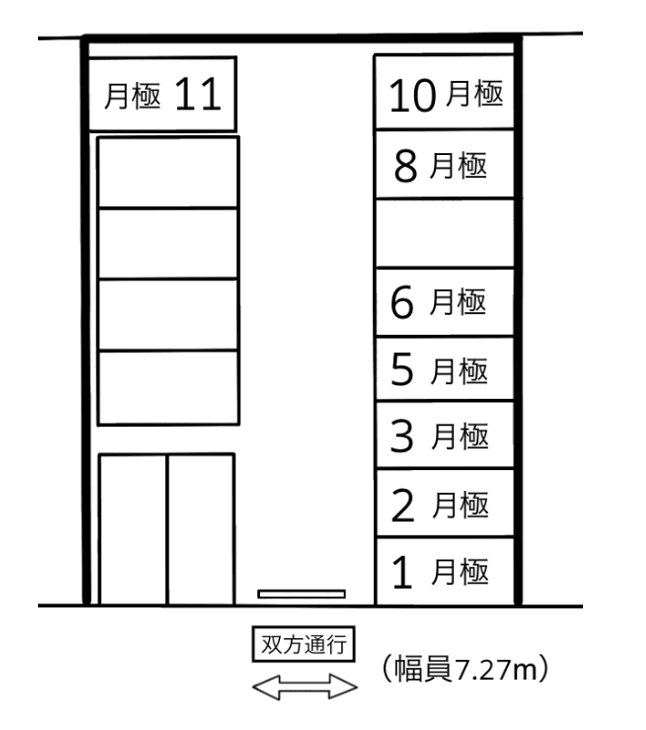 土市町２丁目の駐車配置図