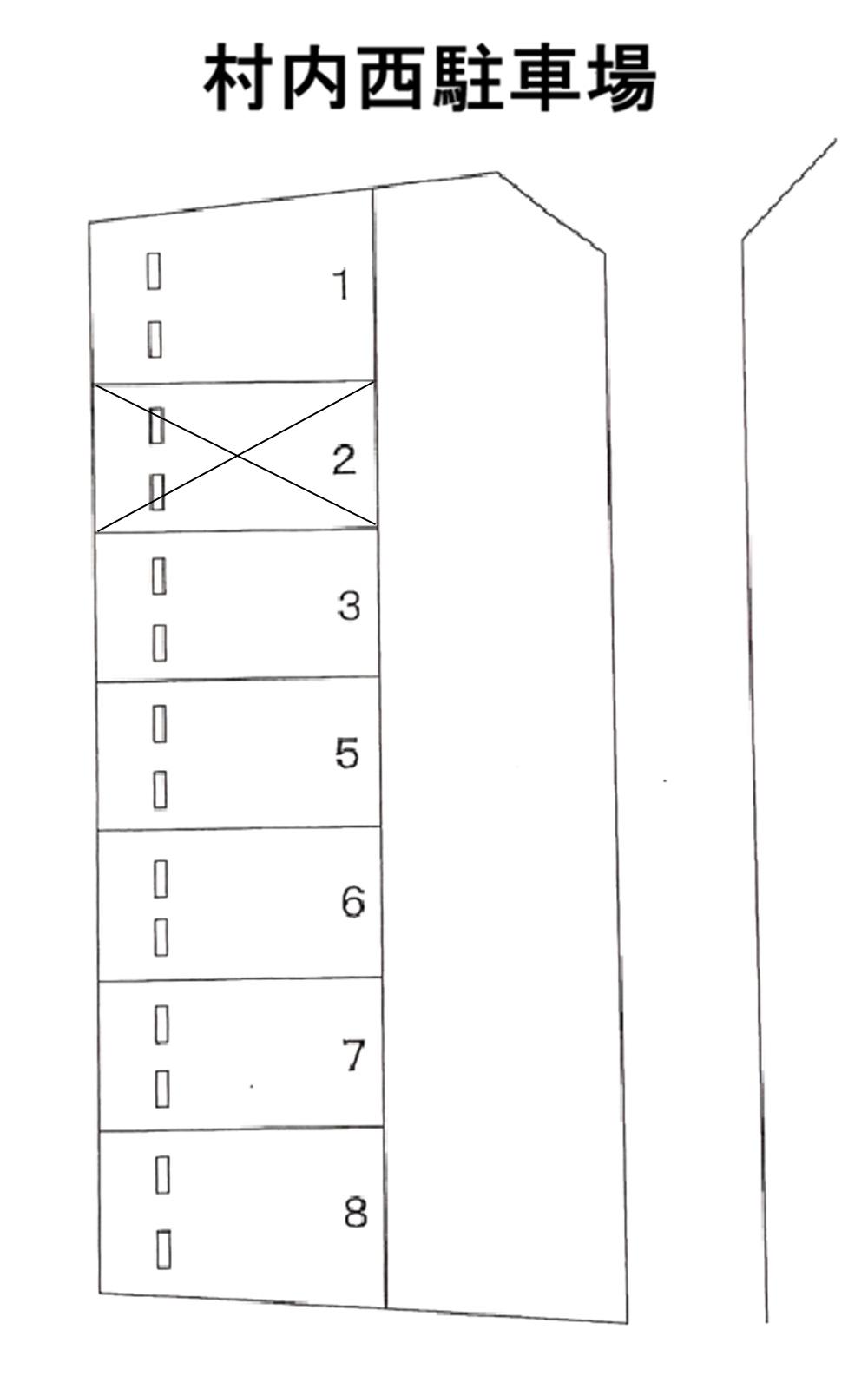 村内西駐車場の駐車配置図