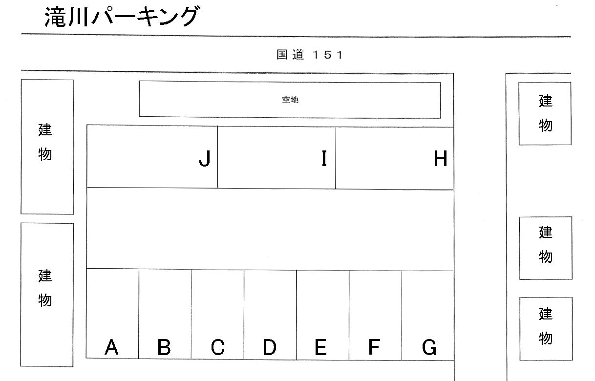 滝川パーキングの駐車配置図