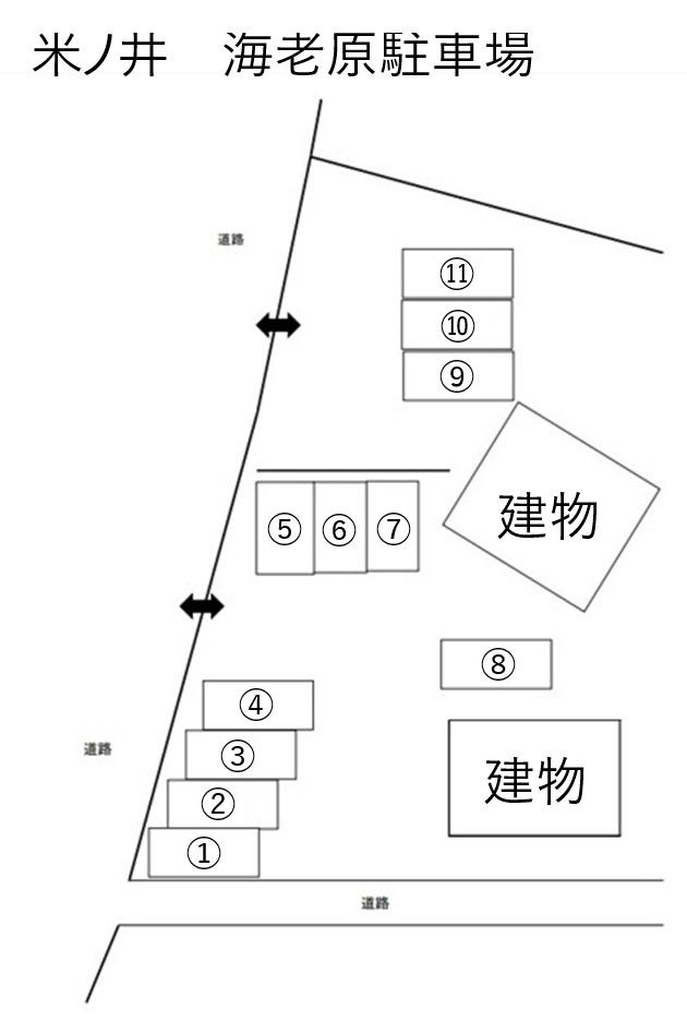 米ノ井　海老原駐車場の駐車配置図