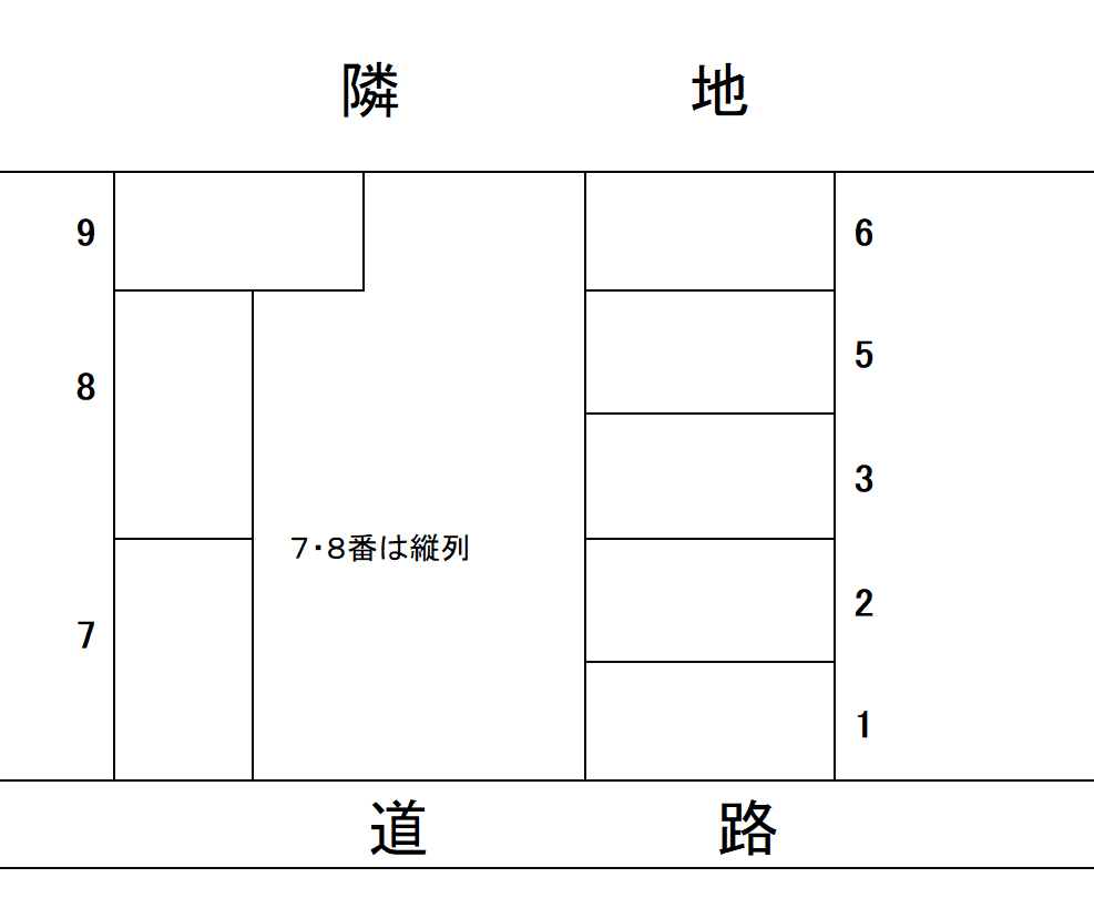 知名真嘉比駐車場の駐車配置図