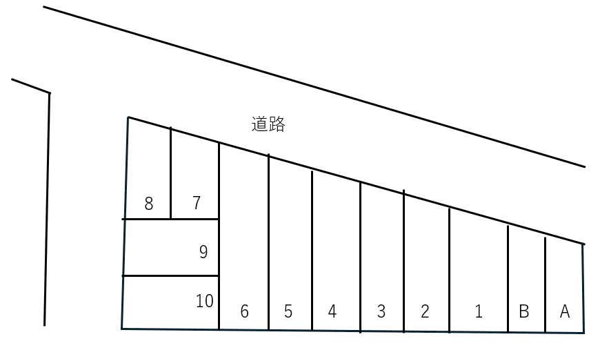 蜆塚３丁目　渥美Pの駐車配置図