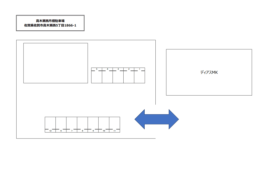 高木瀬西月極駐車場の駐車配置図
