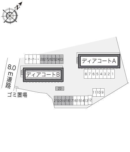 ディアコートＢ(18748)の駐車配置図