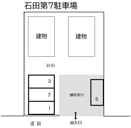 石田第７駐車場の駐車配置図