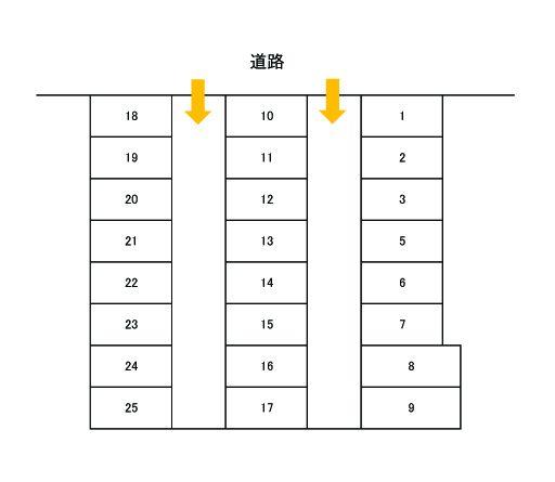 武川駐車場の駐車配置図