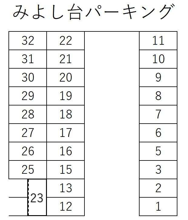 みよし台パーキングの駐車配置図