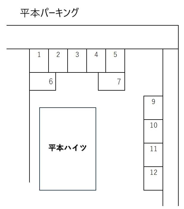 平本パーキングの駐車配置図