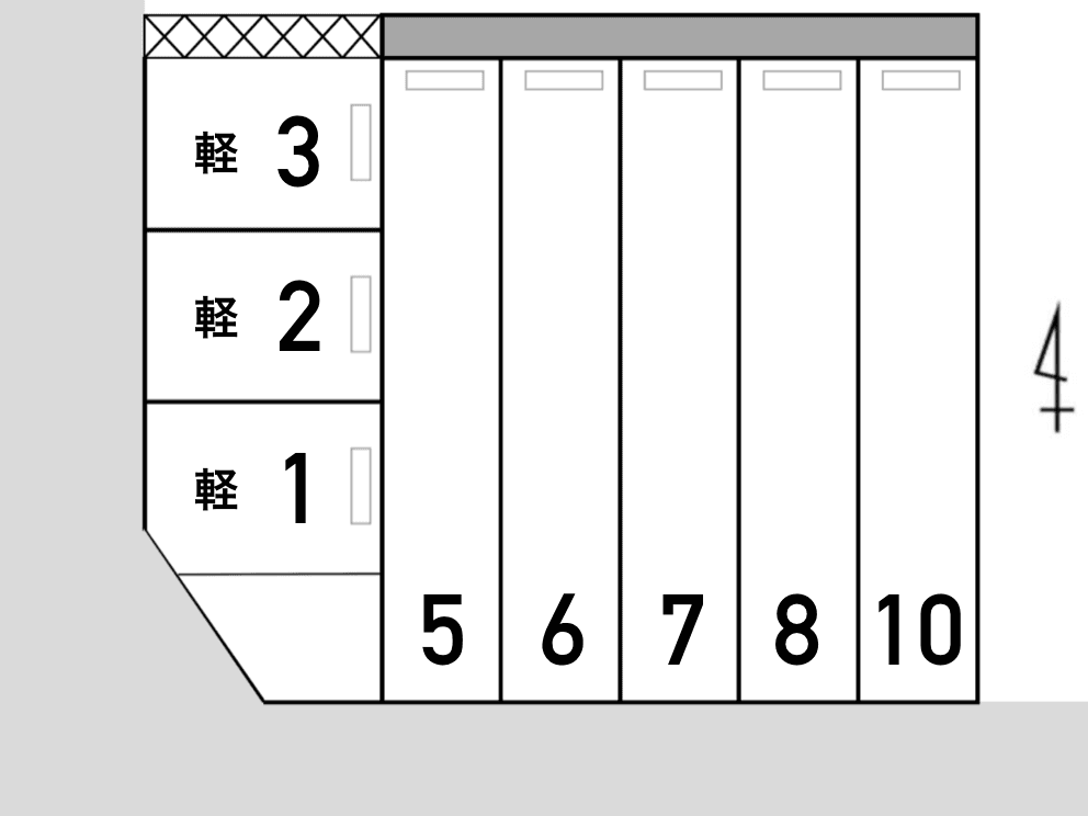 白崎宝永駐車場の駐車配置図