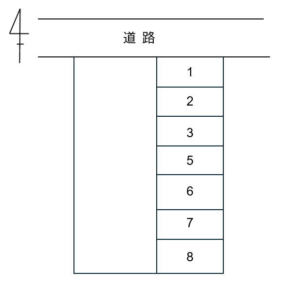 036中郷４丁目の駐車配置図