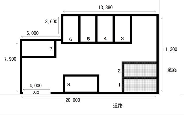 西糀谷２－１５駐車場の駐車配置図