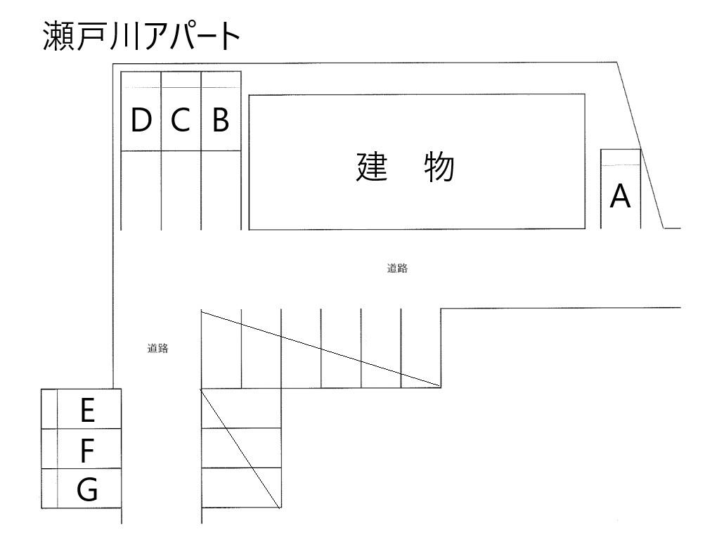 瀬戸川アパートの駐車配置図