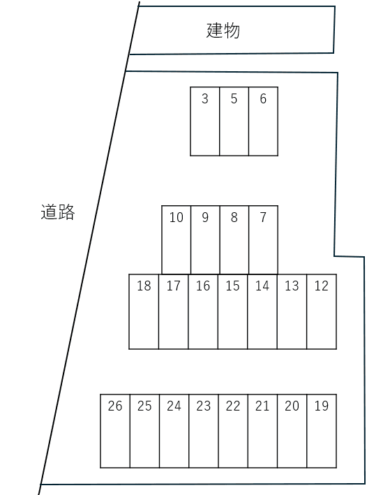 東方打上田駐車場の駐車配置図