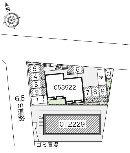 ニイクラ(12229)　敷地外駐車場の駐車配置図