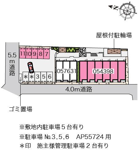 レインボー上竹(54398)の駐車配置図