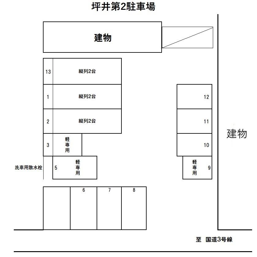坪井第二駐車場の駐車配置図