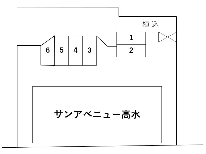サンアベニュー高水の駐車配置図